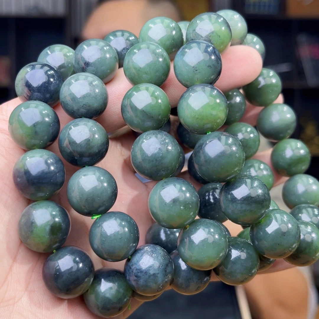 和田玉未镶嵌手串天然和田玉新疆青花料卡16多样性发其一微瑕