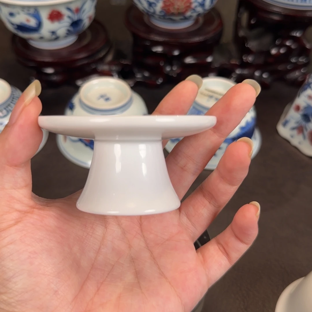 景德镇白胎高脚盖置