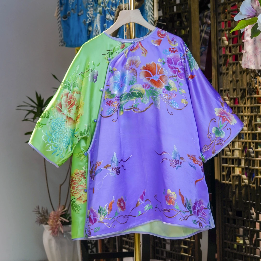 【煜秀堂】国风新中式斜襟真丝上衣