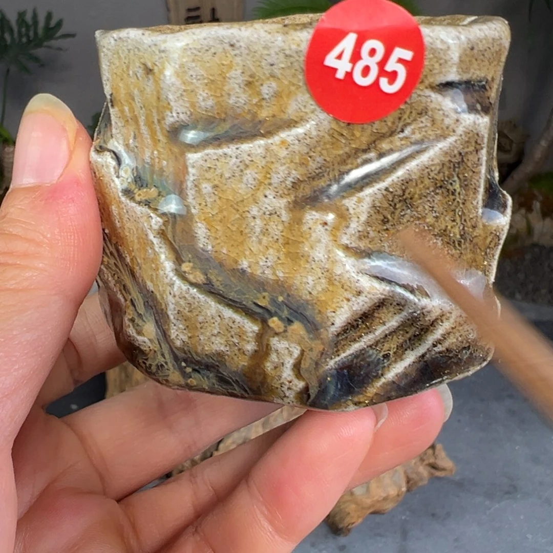 杯485柴烧手捏主人杯自然落灰釉微瑕