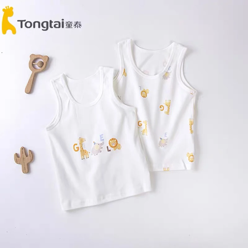 Tongtai/童泰宝宝四季纯棉加厚内穿无袖宽肩内搭护肚防温差背心