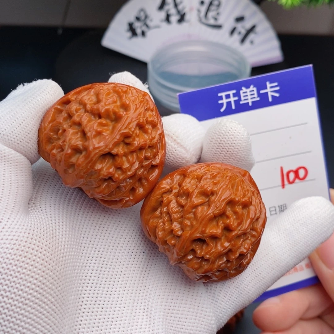 把件文玩核桃40三角白100