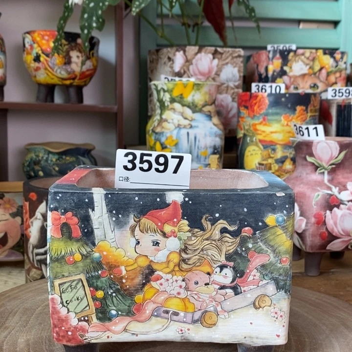 【闪购商品】3597刻线手绘盆