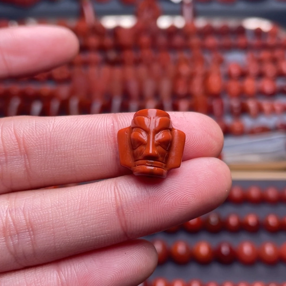 南红玛瑙未镶嵌其他W14➕瓦西柿子红三星堆配饰微瑕
