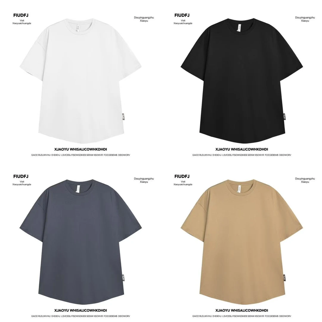 xy-2323夏季半袖2025新款纯色净版百搭宽松版纯棉圆领t恤