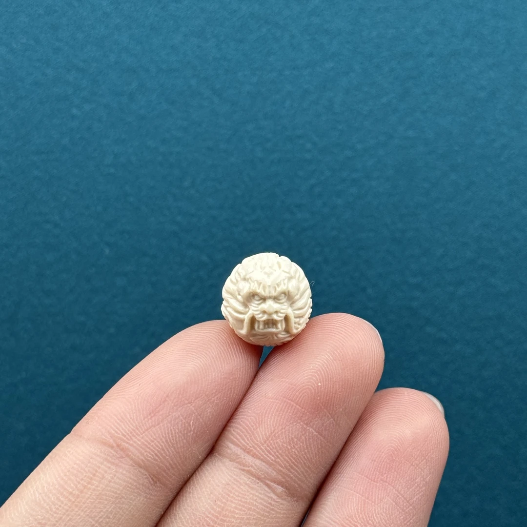 D63-28天然猛犸牙雕刻龙珠左右通孔12mm支持复检假一罚十