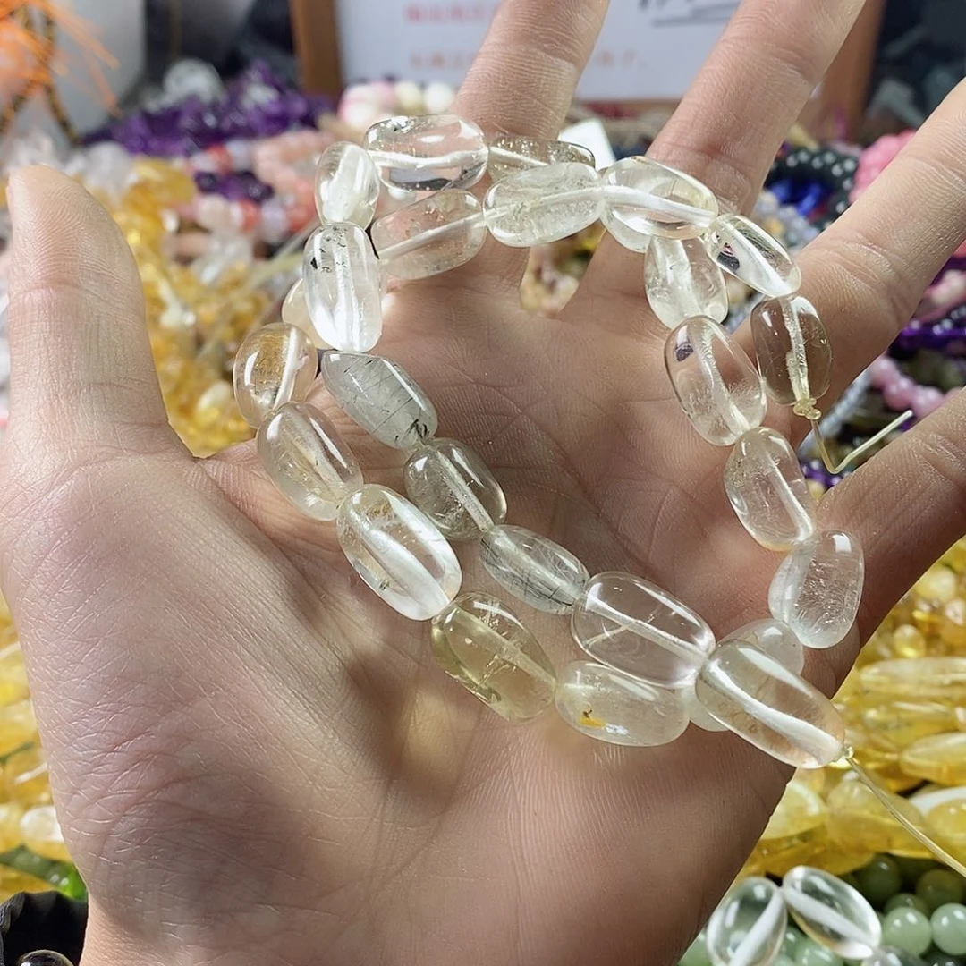 玛瑙/玉髓珠宝半成品未镶嵌烤***瓜一条天然白水晶C773