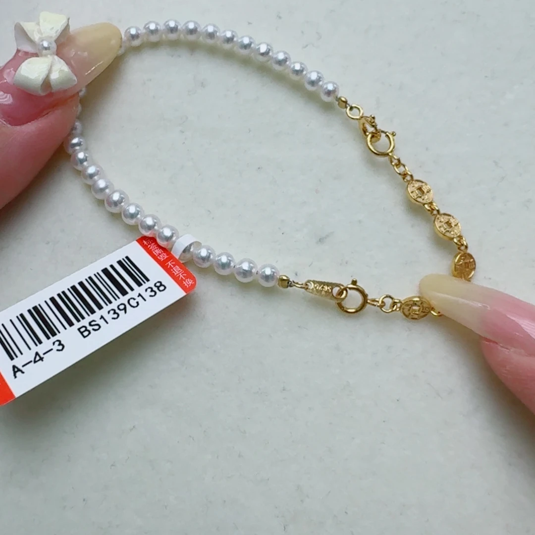 手链银S925镶嵌淡水珍珠@@bs139