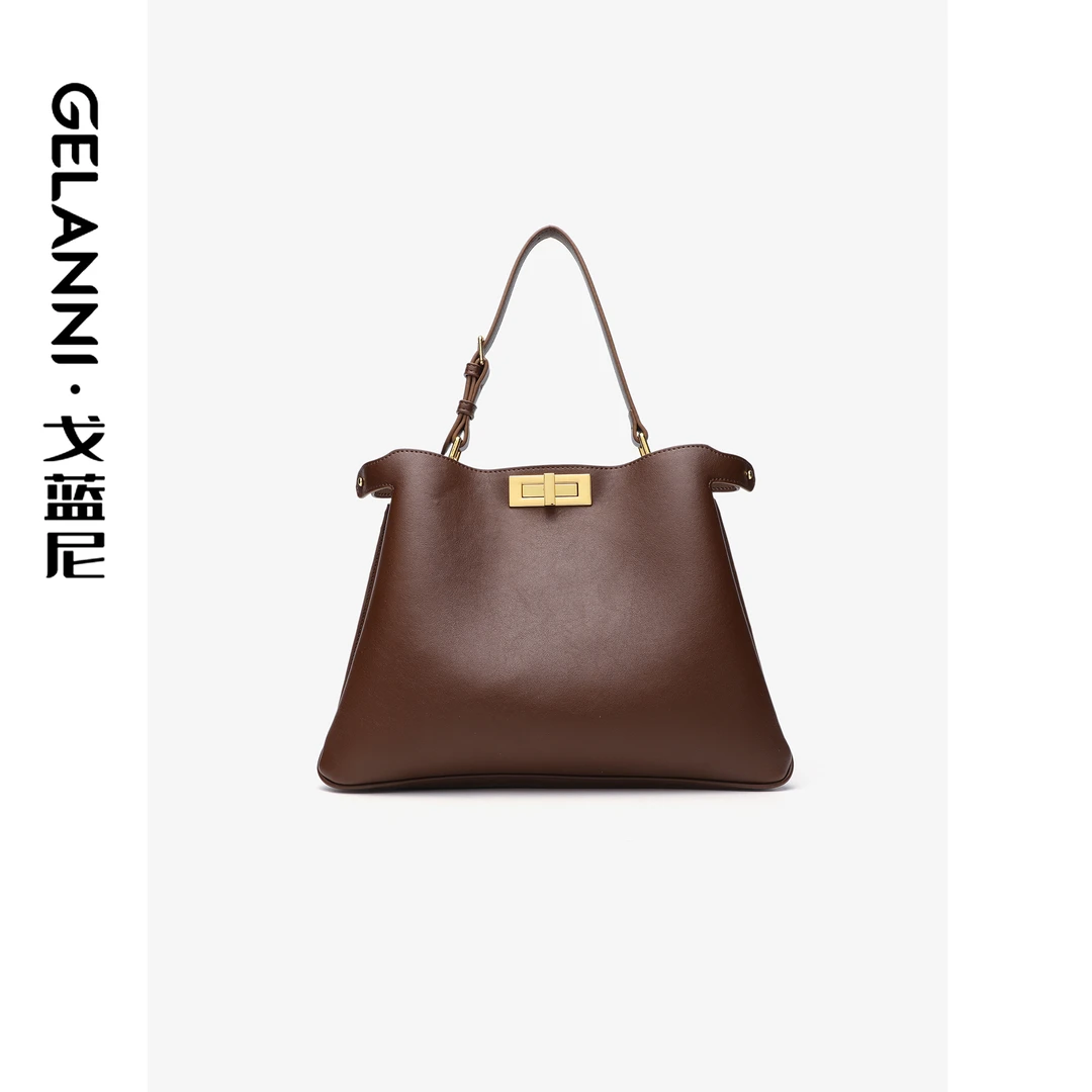 GELANNI轻奢锁扣小猫包GLN241212K棕色