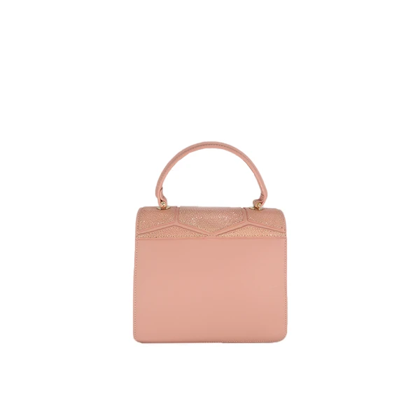 【刘金牙2026定制女包】珍珠鱼皮拼接简约百搭手提女包单肩斜挎包