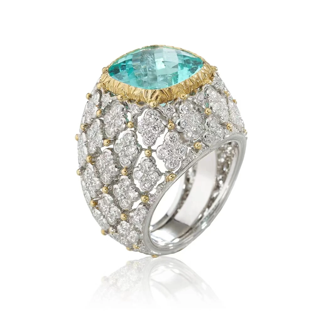 实验室培育钻石18K金椭圆形宝石戒指 CZ