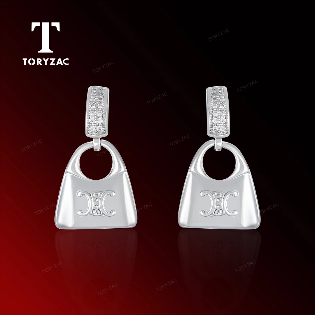 镀k金 925银针 轻奢时尚个性包包耳钉 2447