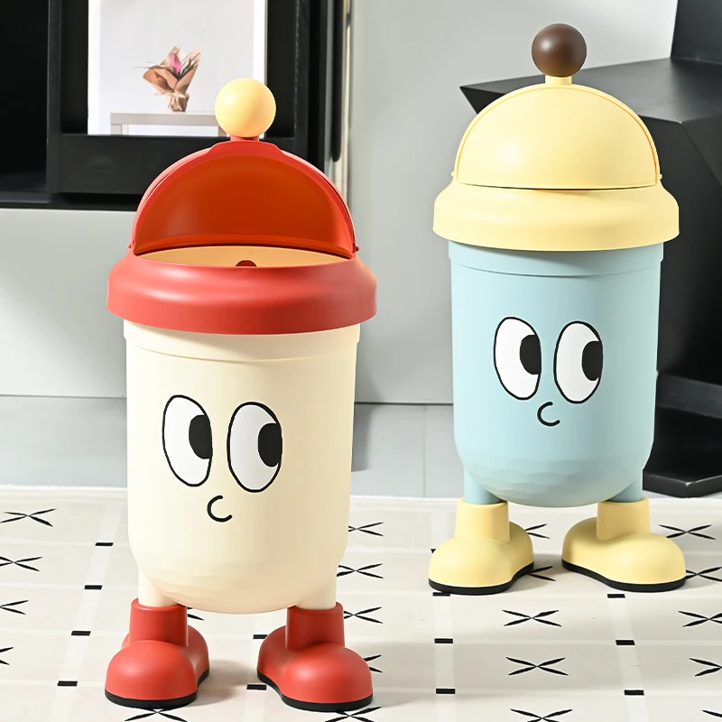 客厅垃圾桶高颜值家用可爱卧室厕所创意盖特厨房卡通耳朵落地纸篓