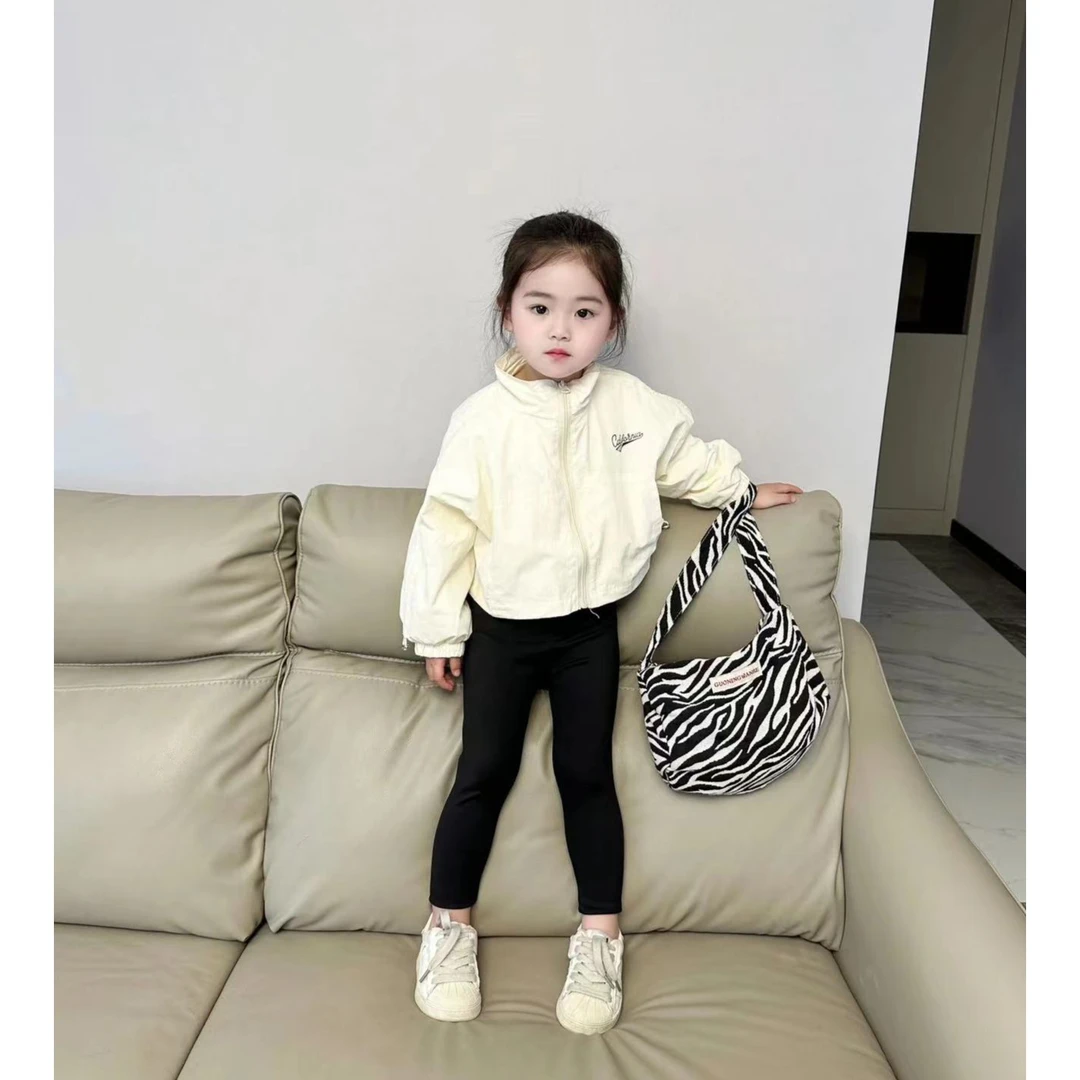 断码清仓儿童韩版2024春秋新款童装女童洋气小童米白色短款外套潮