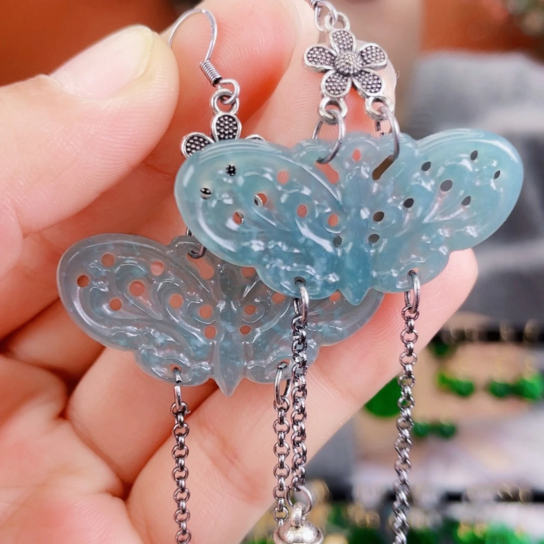 翡翠未镶嵌耳饰饰品