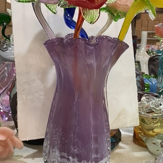 琉璃花瓶高31厘米口径15厘米