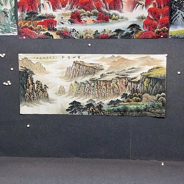 国画小八尺山水一副