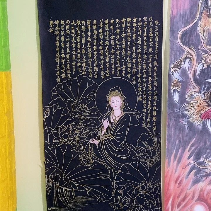 国画四尺描金观音一幅