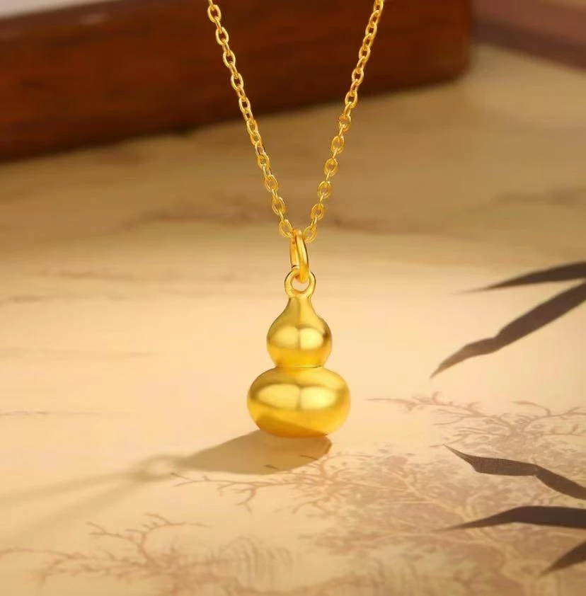 UK24-S095黄色葫芦吊坠项链