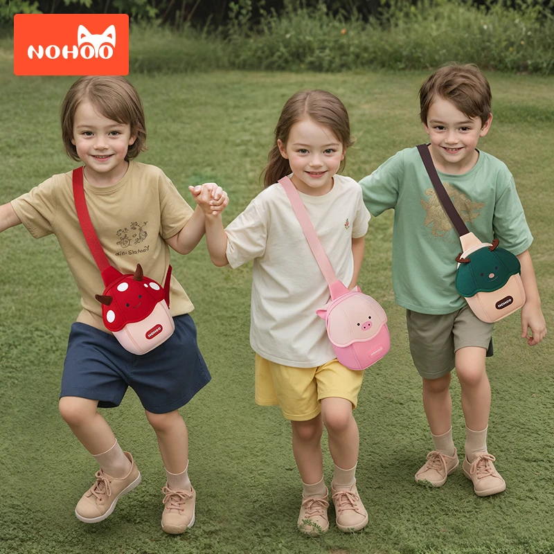 诺狐趣味天使斜挎包儿童胸包幼儿园小背包包