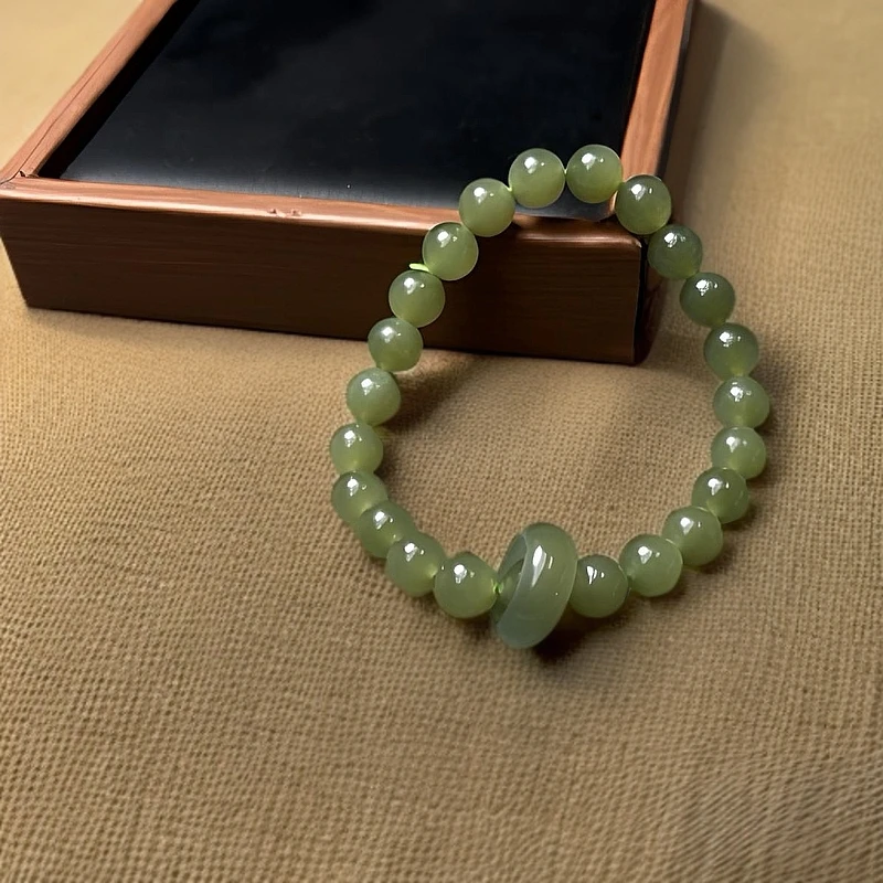 天然和田玉手工雕刻卡8手串加跑环精心创意男女士精品手串