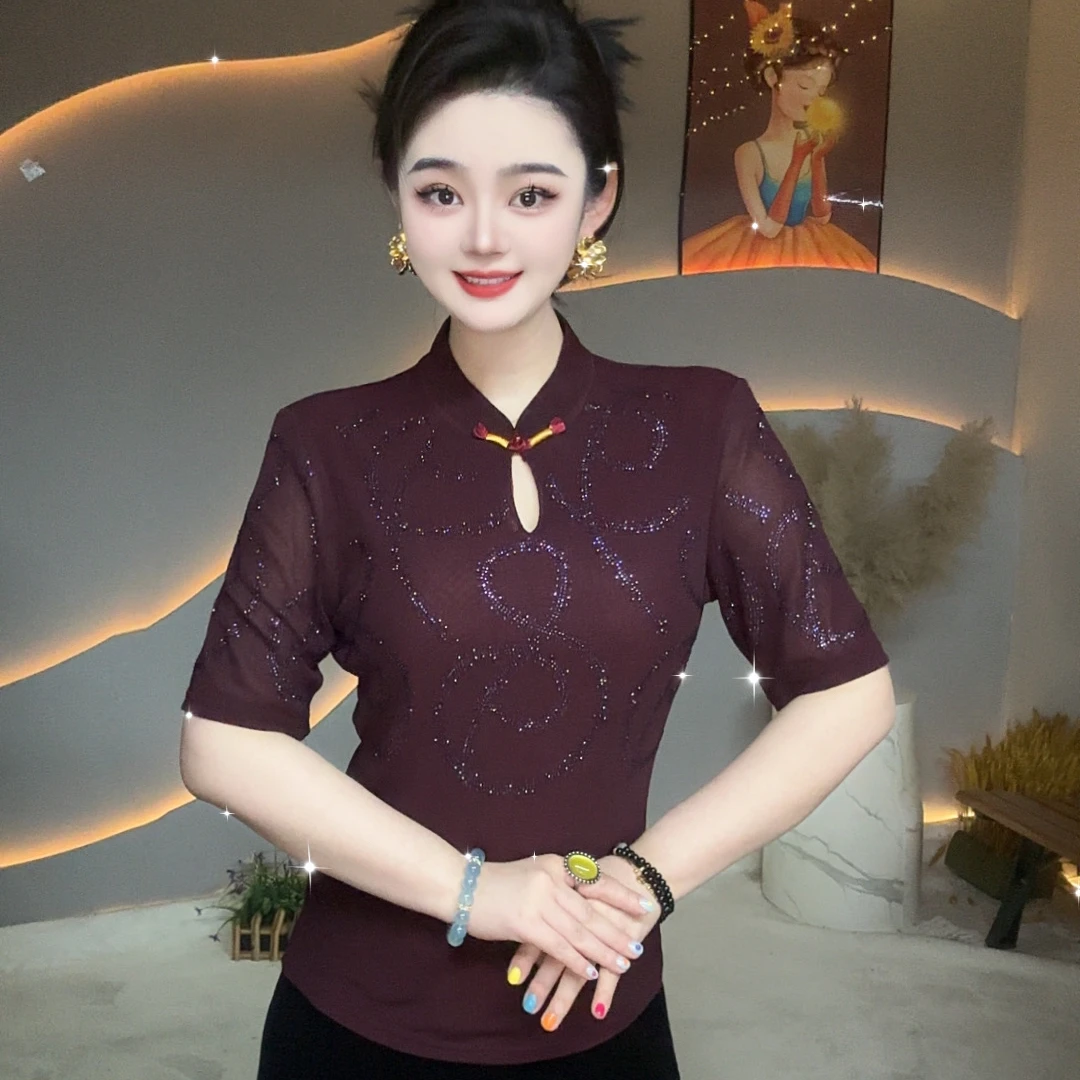 【开春新款】新中式国风爆款洋气重工短袖打底女