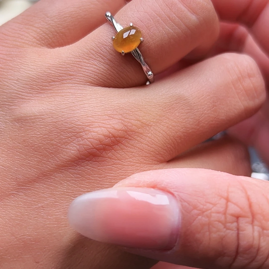 翡翠银S925镶嵌戒指缅甸天然A货翡翠戒指