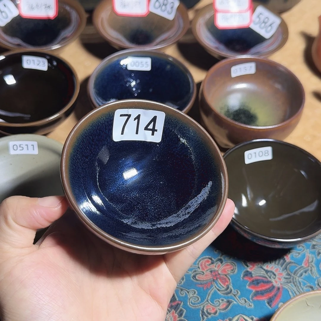 茶盏714青蓝柴烧主人杯