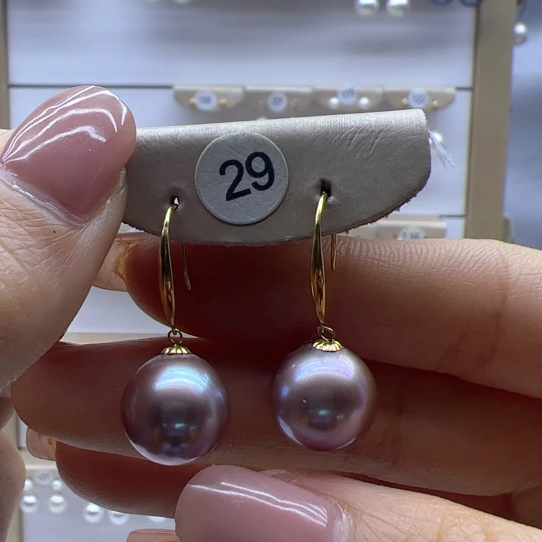 淡水珍珠耳饰18K金镶嵌