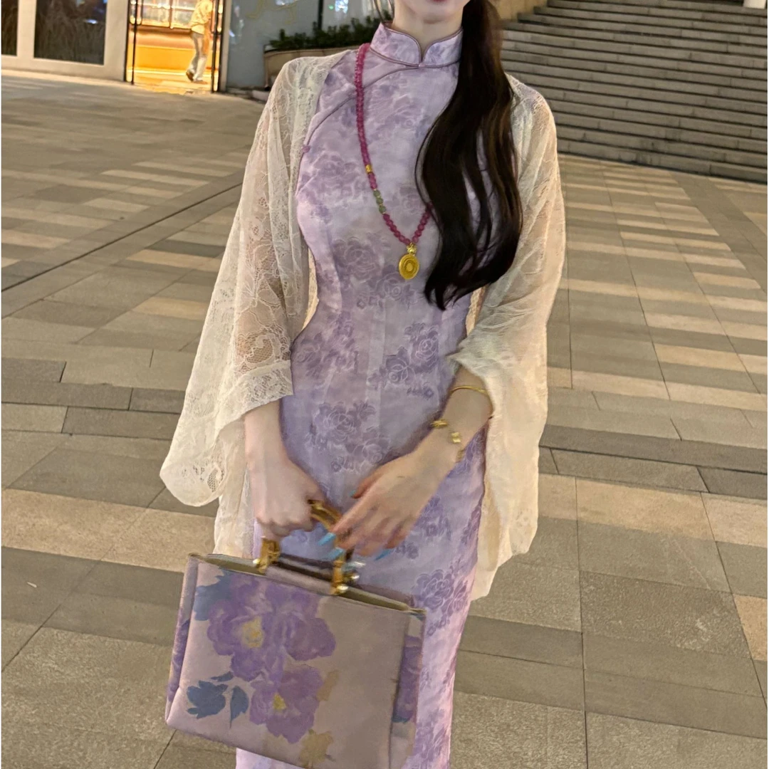 LHMknk1画报夫人原创自制改良无袖港工旗袍连衣裙  无袖花房姑娘