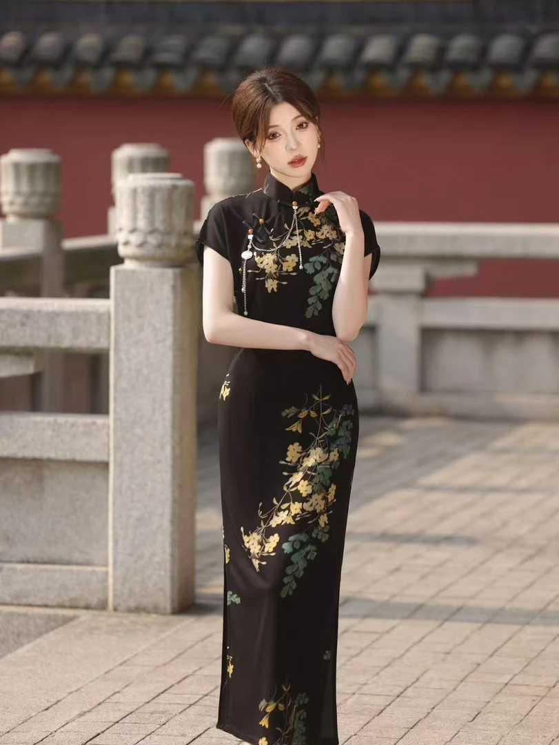 【美人蝶】2025中国风网红春夏高档显瘦气质修身复古旗袍A2