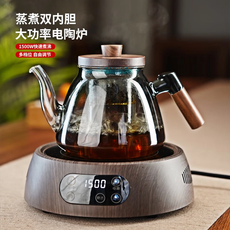 全度耐高温加厚玻璃煮茶壶大容量烧水壶侧把煮茶壶家用煮水壶