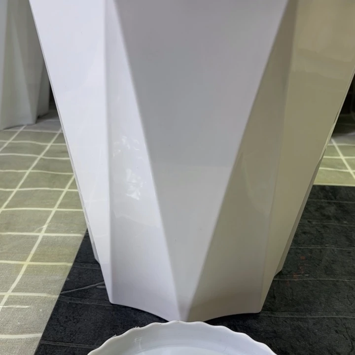 塑料2个带托195北欧棱形盆（口径21高21.5）