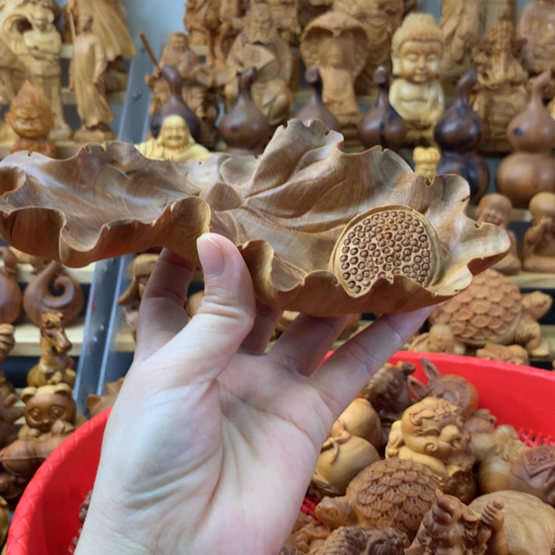 凡***画柏木（崖柏）一物一拍荷叶盘