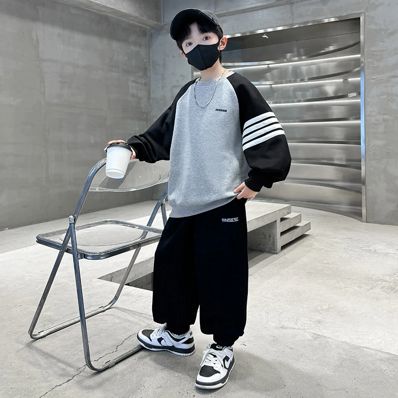 男童春装运动套装2025新款中大儿童春秋款帅气时髦男孩春季酷帅潮