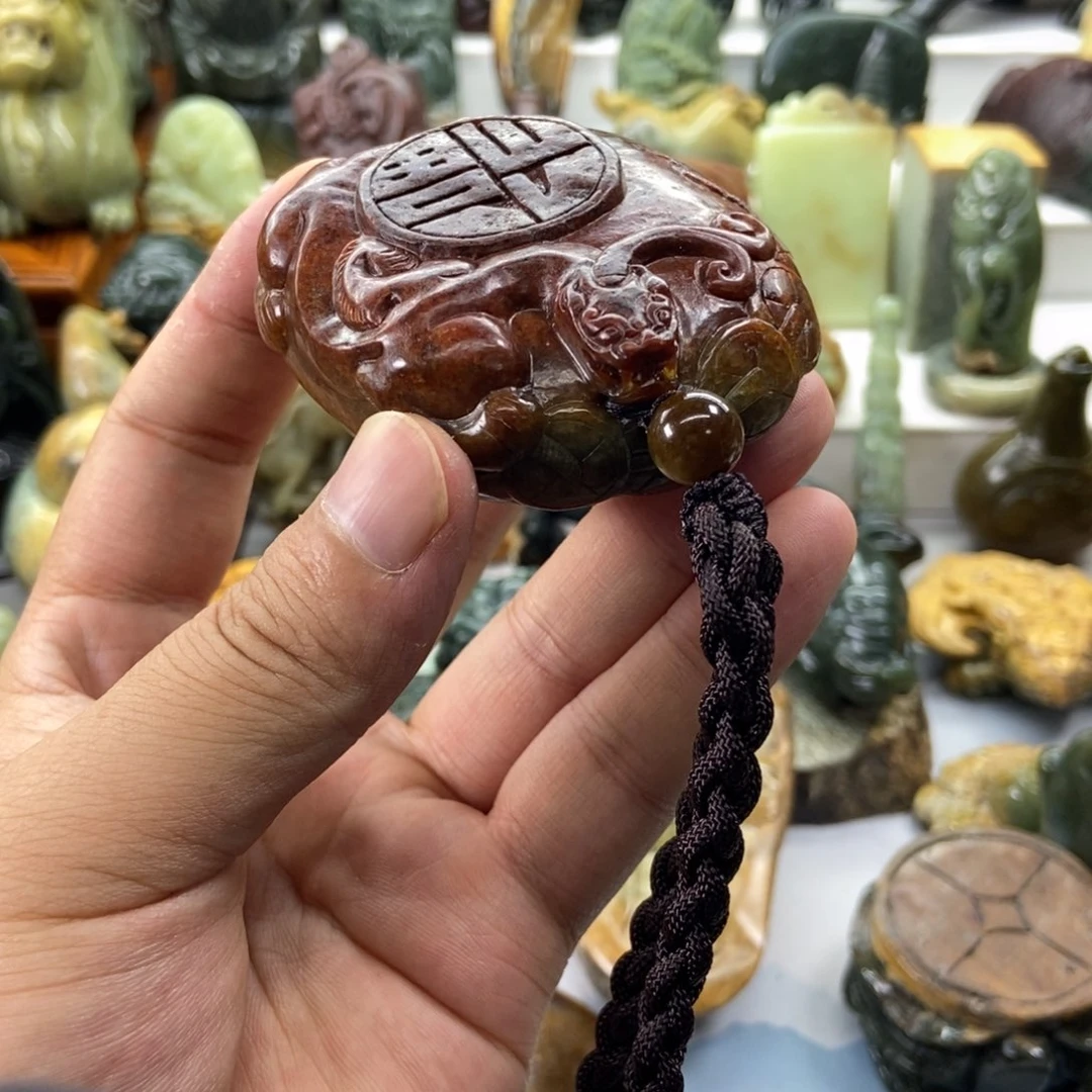 এ***࿐未镶嵌岫岩河磨玉（透闪石质玉）把件