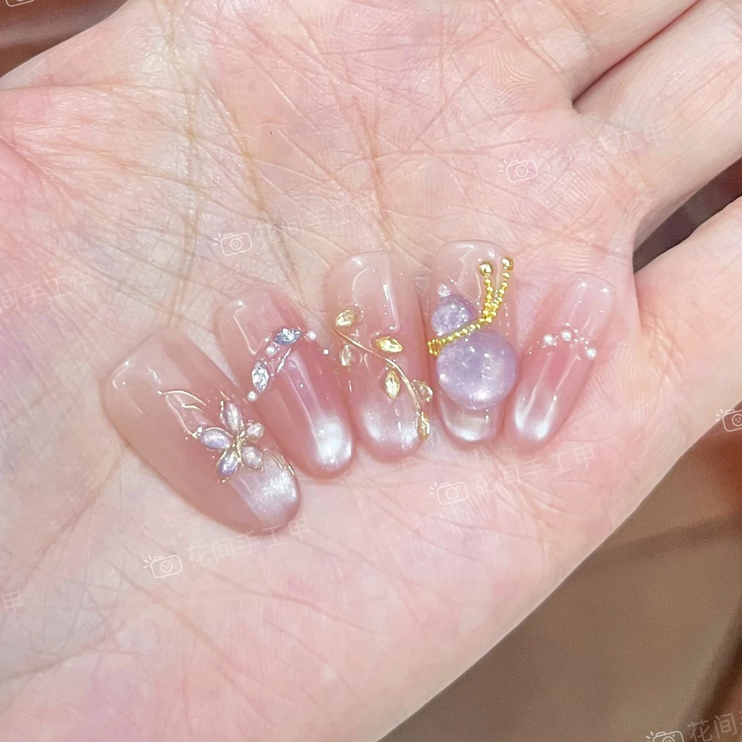 【紫金福禄】花间 纯欲腮红手工猫眼葫芦新年战甲手工穿戴甲10片