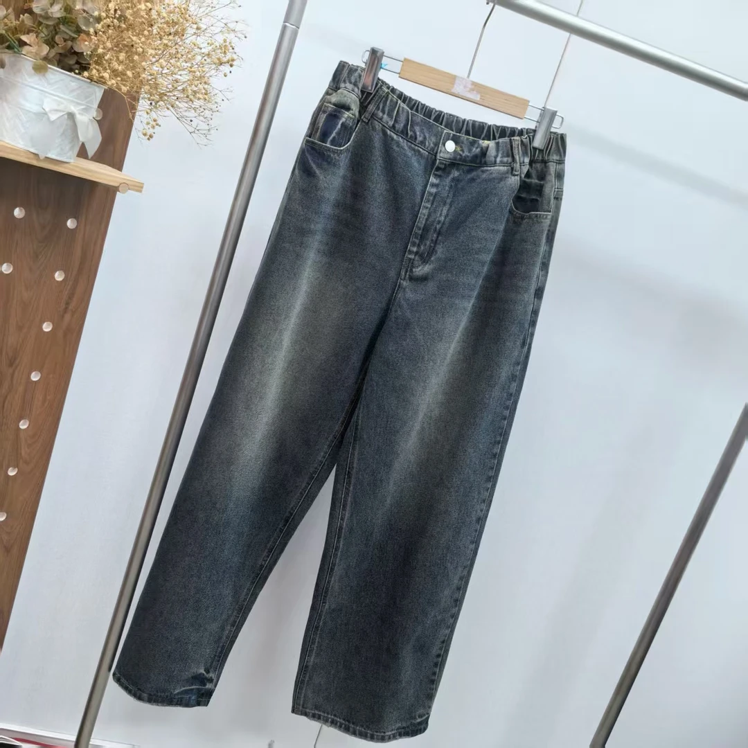【B653】黑灰色牛仔裤B3-8