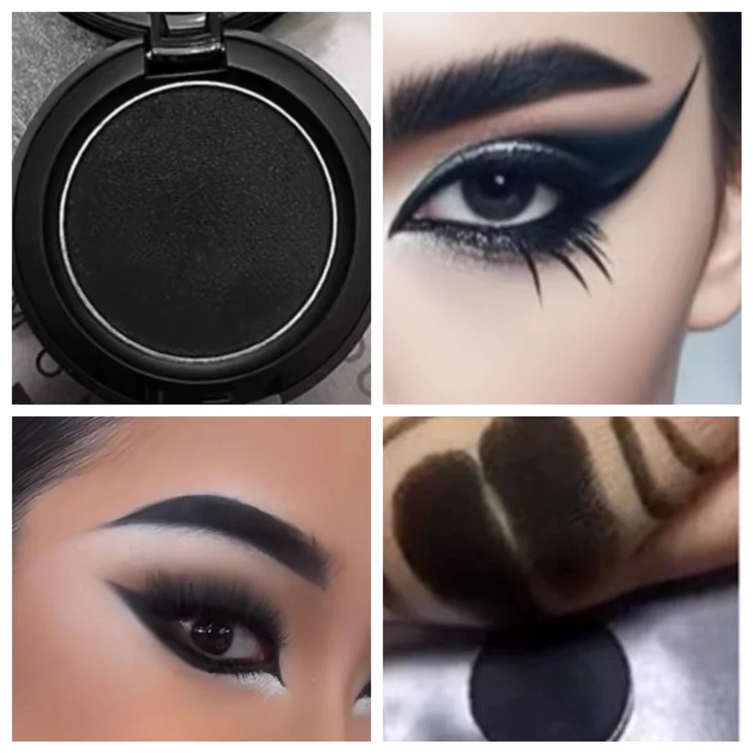 暗黑哥特极黑色眼影黑化万圣节黑红欧美拉丁舞比赛眼影眼线粉