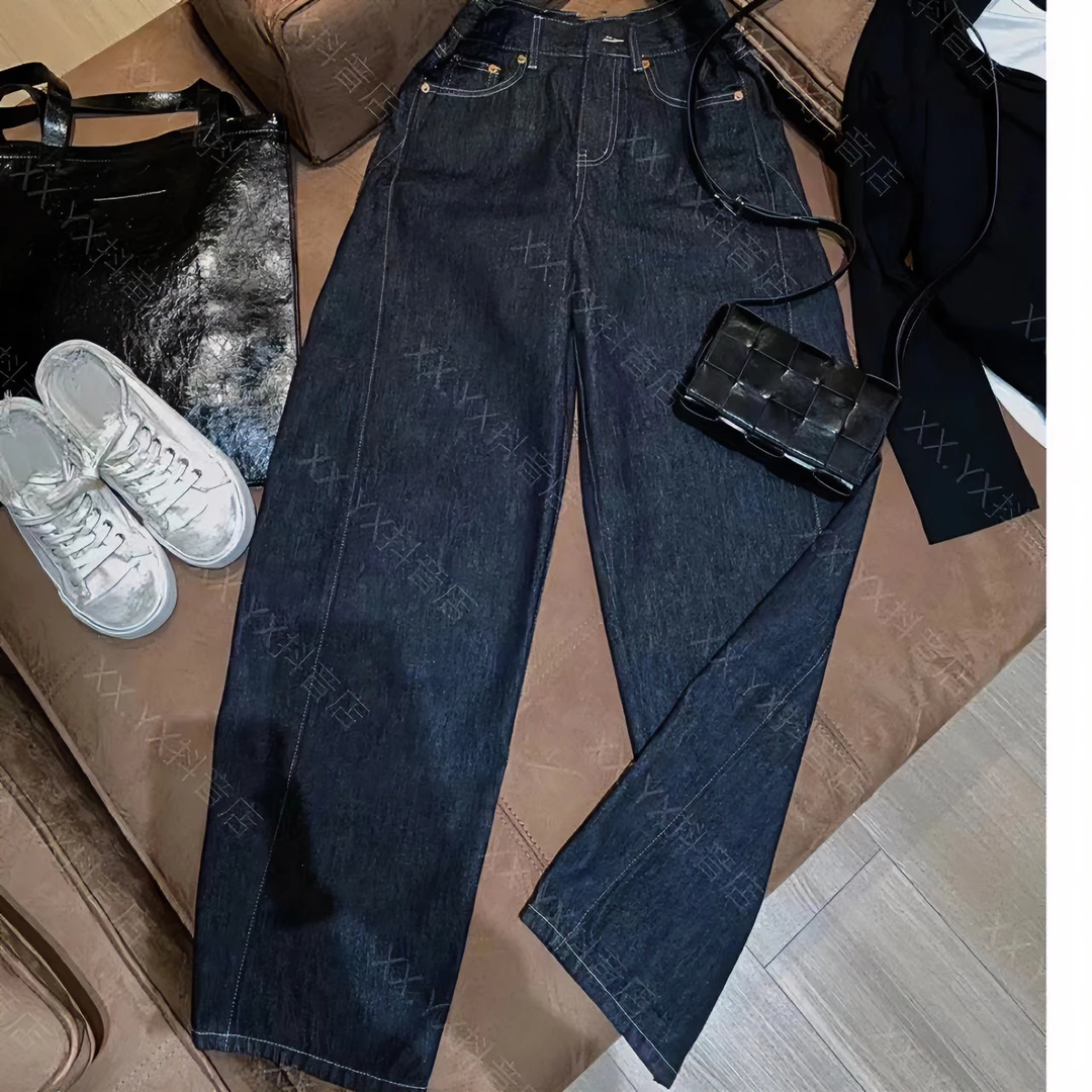 XX.YX（牛仔酷）早秋酵洗蓝色立体剪裁钢笔色高腰牛仔香蕉裤79291