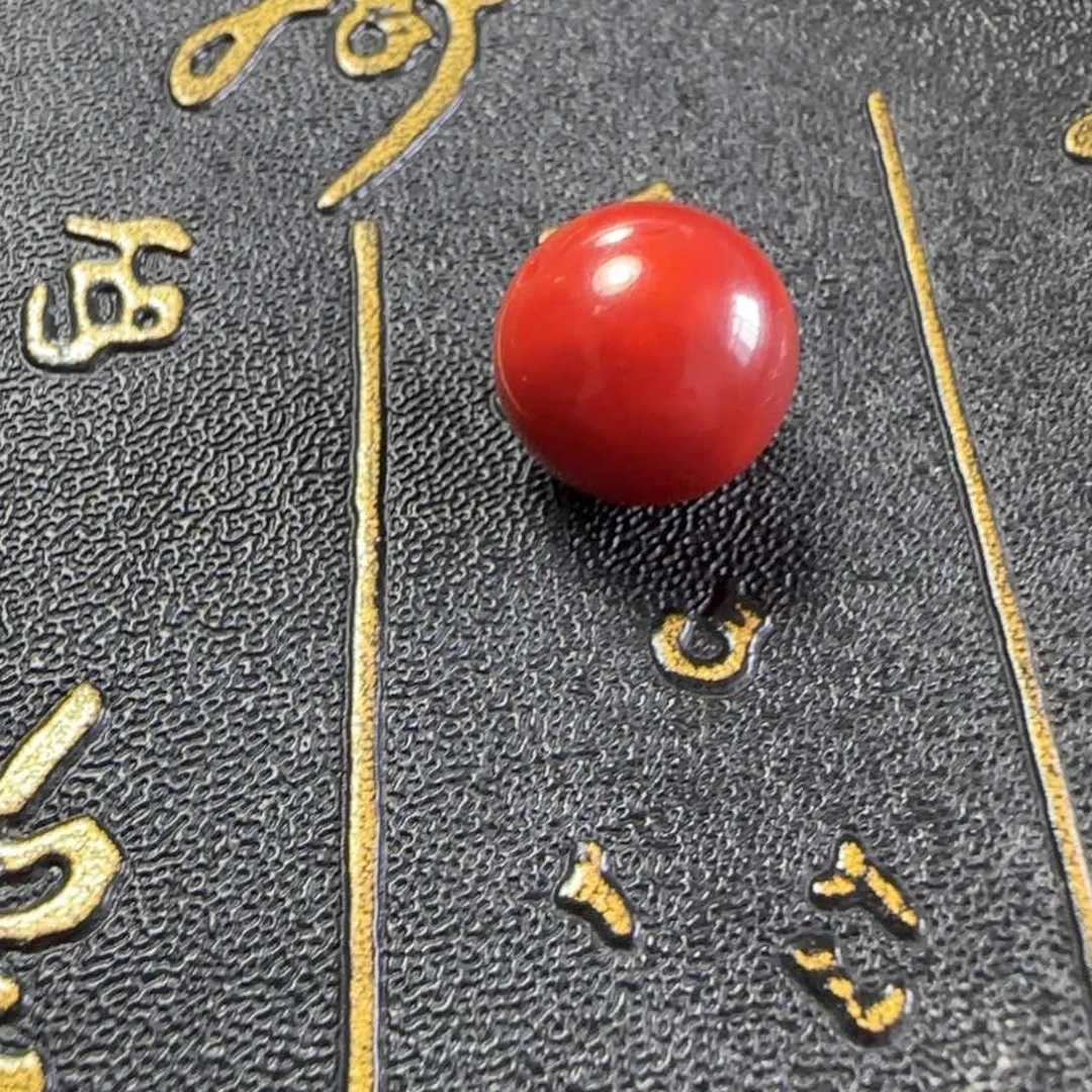 清***年南红玛瑙单珠未镶嵌火焰纹单珠kL0256