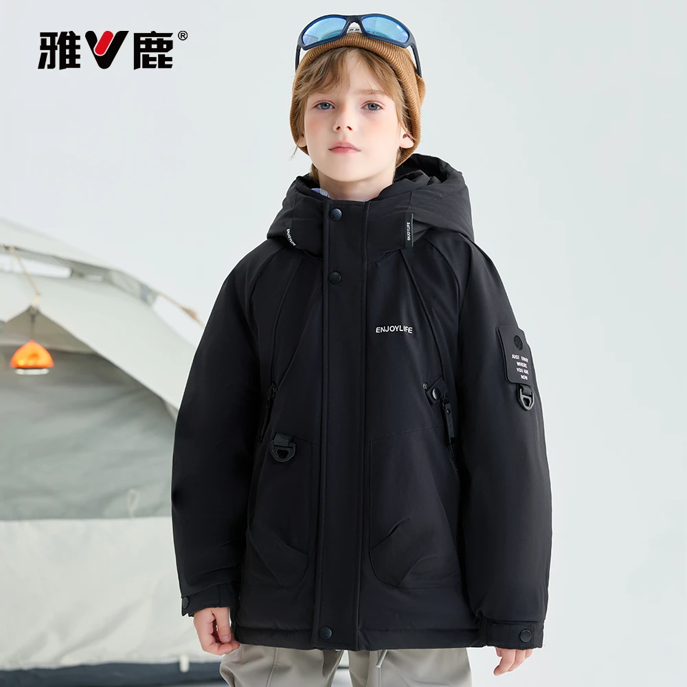 雅鹿童装冬季休闲连帽户外工装羽绒服加厚三防儿童羽绒服【K-926】