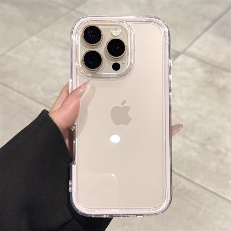 适用苹果16promax手机壳iphone16奶油边14pro高级感15pro防摔透明