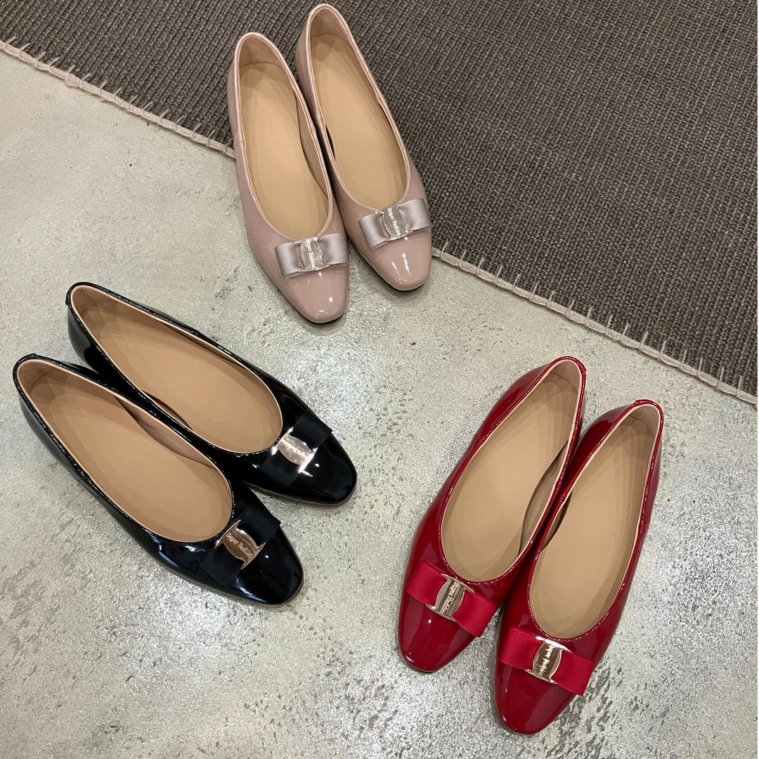 法式小众设计圆头内增高甜美蝴蝶结漆皮玛丽珍气质浅口单鞋平底鞋