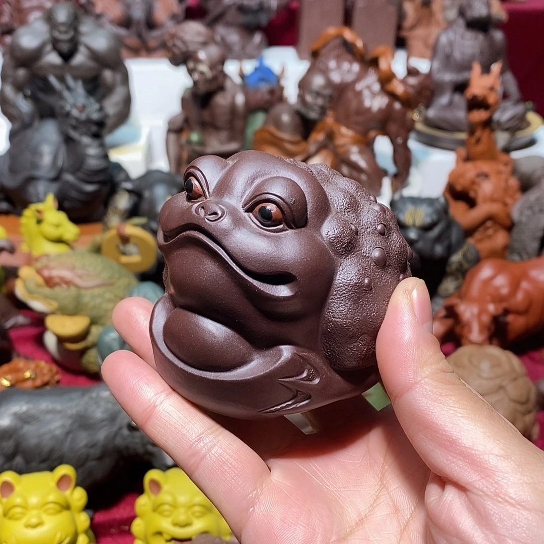 茶宠紫砂宜兴紫砂金蟾