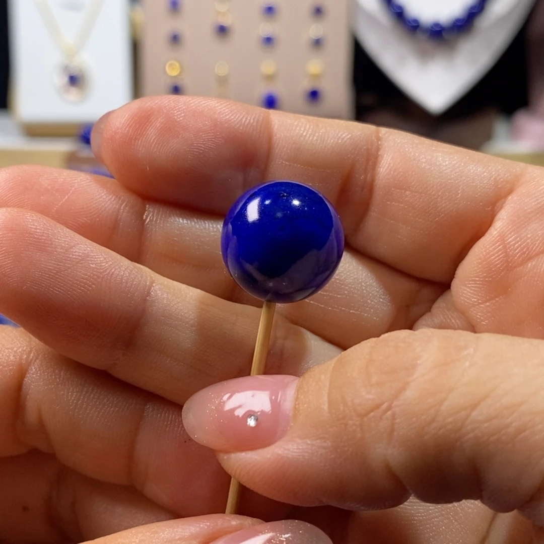 盆***好青金石未镶嵌手串16.3m高品