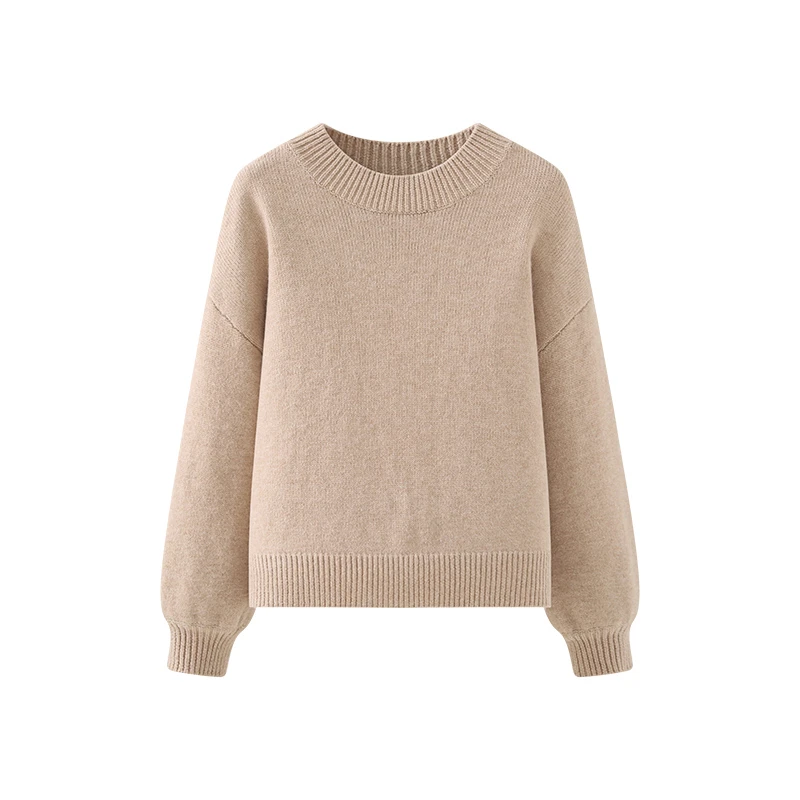 温暖又简约！软糯慵懒 圆领套头休闲针织衫百搭毛衣