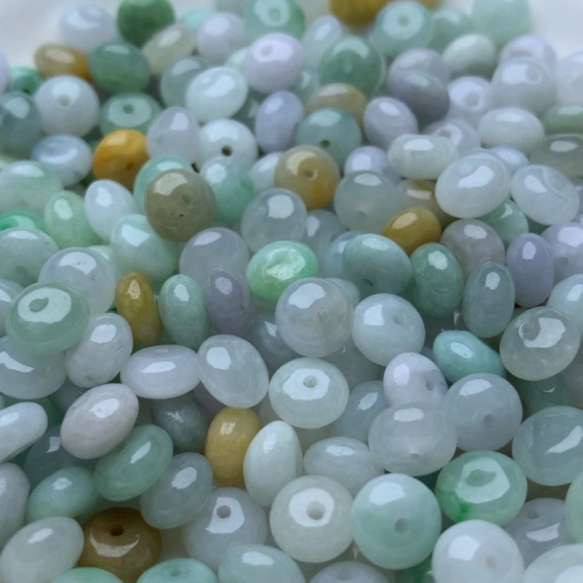 【闪购商品】翡翠手链未镶嵌卡4.8x7.5多宝鼓珠40颗