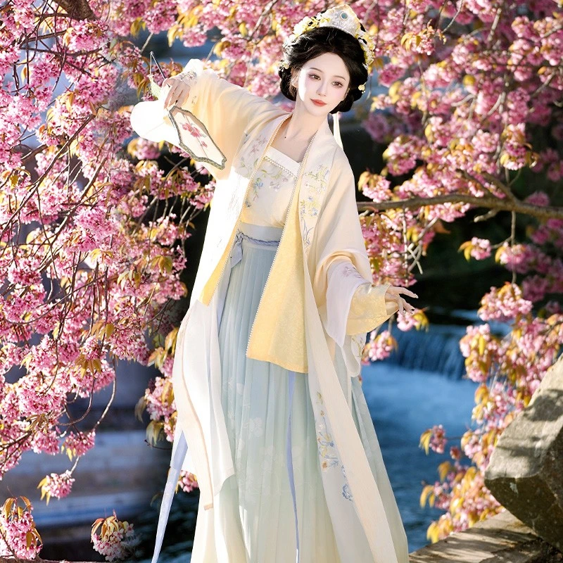 钟灵记【连霏疏影】雏菊蝴蝶兰草刺绣自然明媚春意盎然宋制四件套
