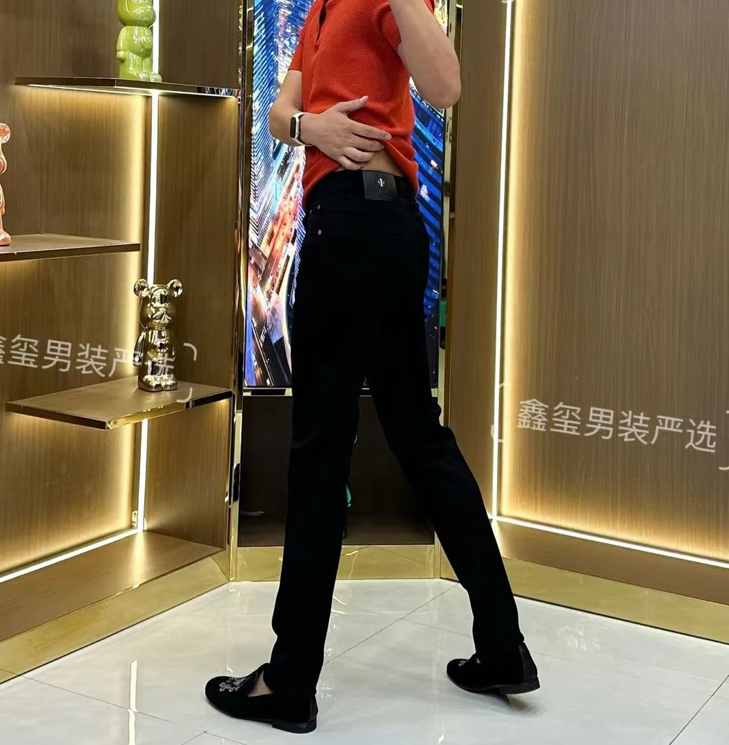 秋冬厚款男商务休闲常规款牛仔裤弹力修身时尚显瘦韩版潮流牛仔裤